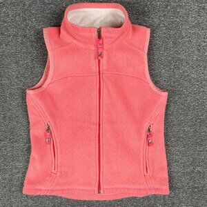 REI Pink Fleece Vest Girls Size M School Preppy Winter Full Zip Casual Warm Norm